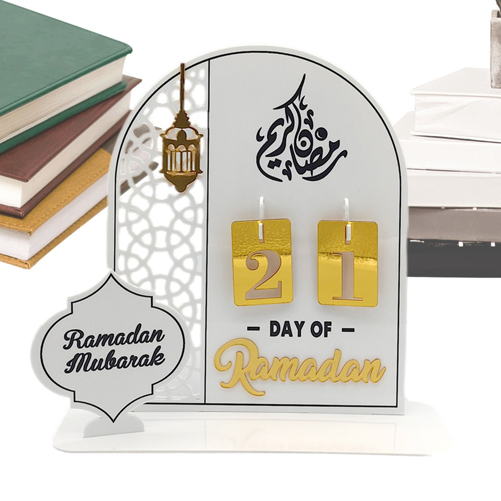 Acrylic Eid Countdown Calendar Board Reusable Holiday Ornament Countdown Decor