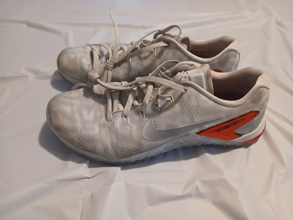 Nike Metcon White Orange Low Top Athletic Gym Training Sneakers Men’s