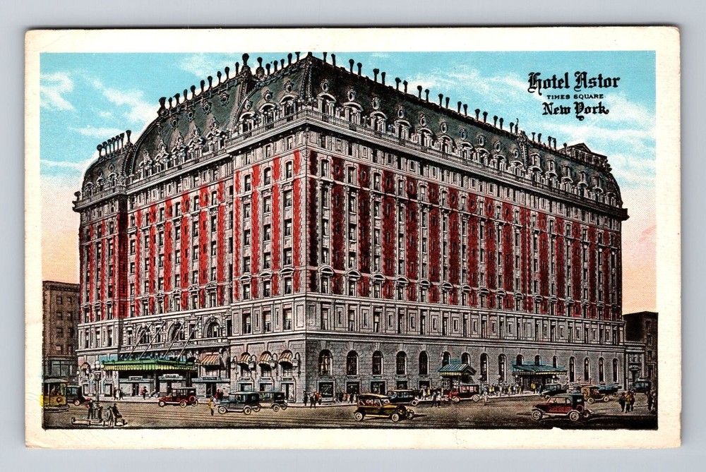 New York City NY, Hotel Astor, Souvenir, Antique, Vintage Postcard