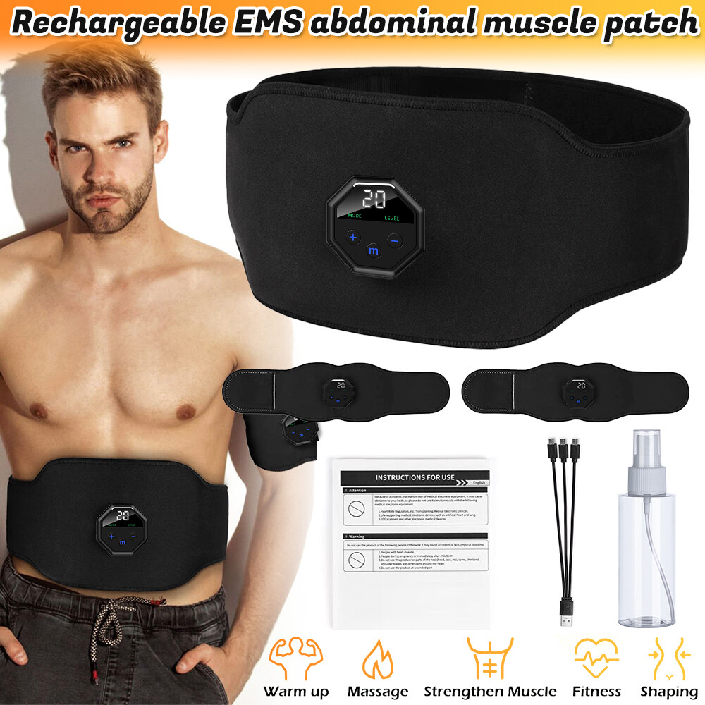 Abdominal Toning Belt ABS Training ems Electric Muscle Stimulation Rechargeable-image