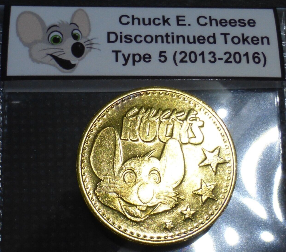 Chuck E. Cheese Token, Type 5 (2013-2016) Chucky Cheese's Great Gift Idea Cute