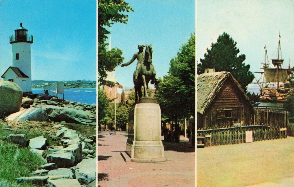 The Old North Church Paul Revere Statue Boston Massachusetts MA Postcard