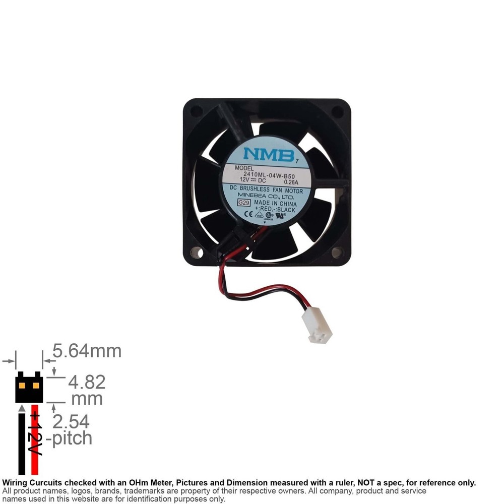 1pcs Muffin Cooling BRUSHLESS Fan 12V DC 60x60x25mm NMB 2410ML-04W-B50 MODEL