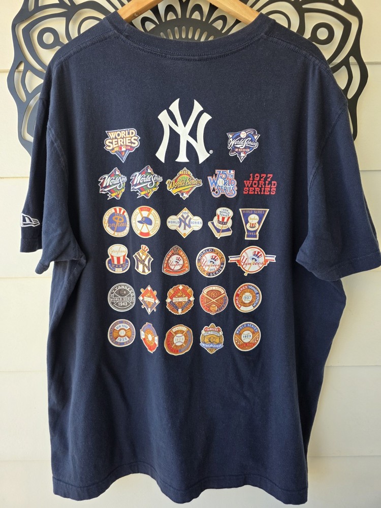 New Era New York Yankees World Series T Shirt Mens XL Navy MLB Champs Graphic