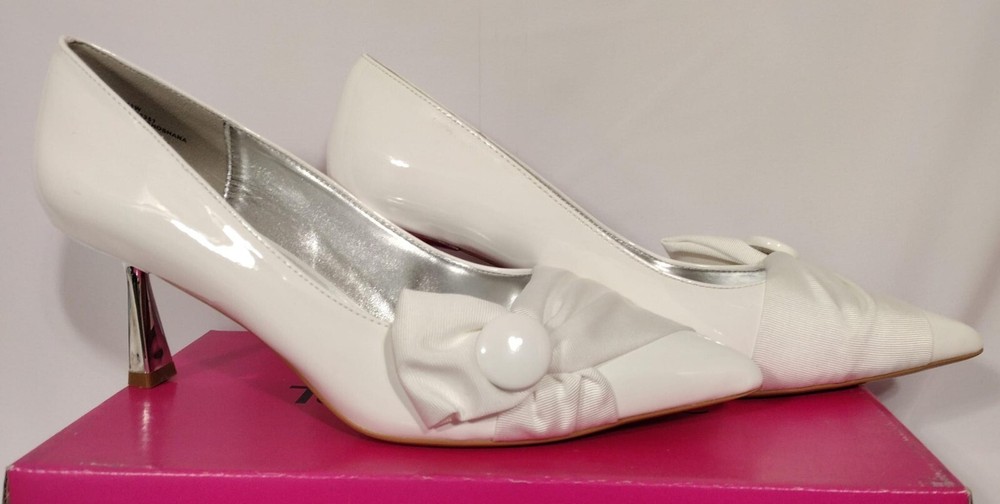 Torta Caliente Women's Satin Pointy Toe Heel Pump Wedding Shoes  White Size 11w