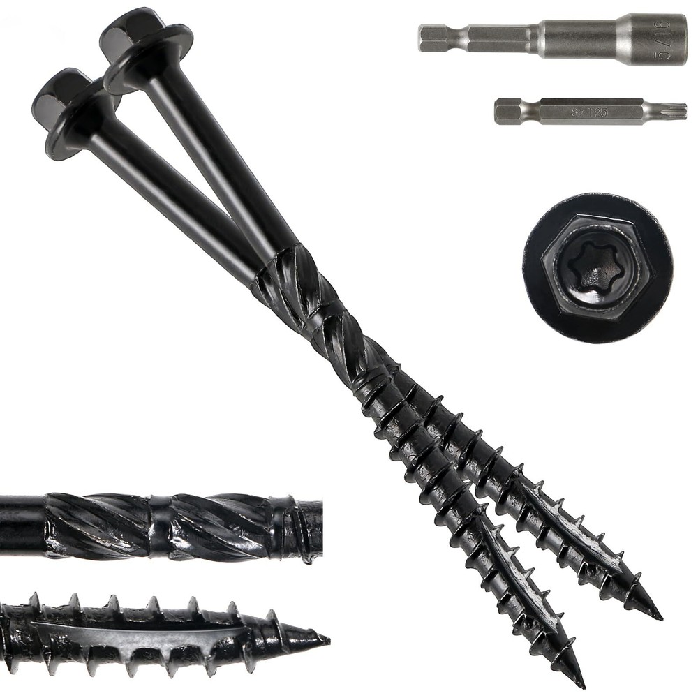 14x4mm Hex Head Wood Structural Screws 50 Pack Rust Resistant Timber Fasteners
