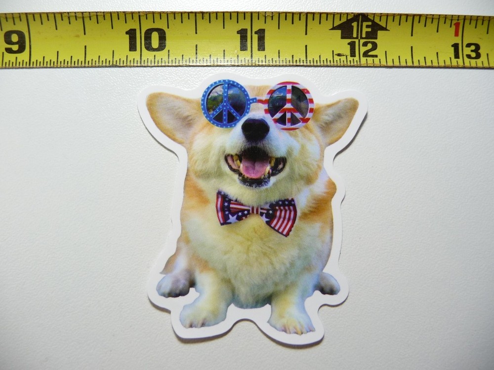 PEACE USA Funny Corgi Dog Decal Sticker for Pets and Play