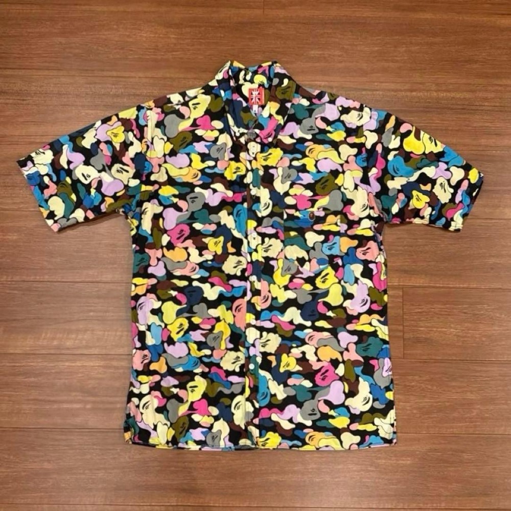 BAPE Multi Camo Short Sleeve Shirt in XL Size Style 248556
