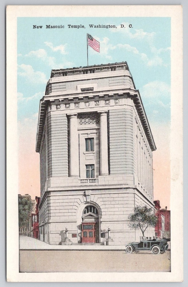 New Masonic Temple Washington DC Postcard Vintage W.B. Garrison Divided Back