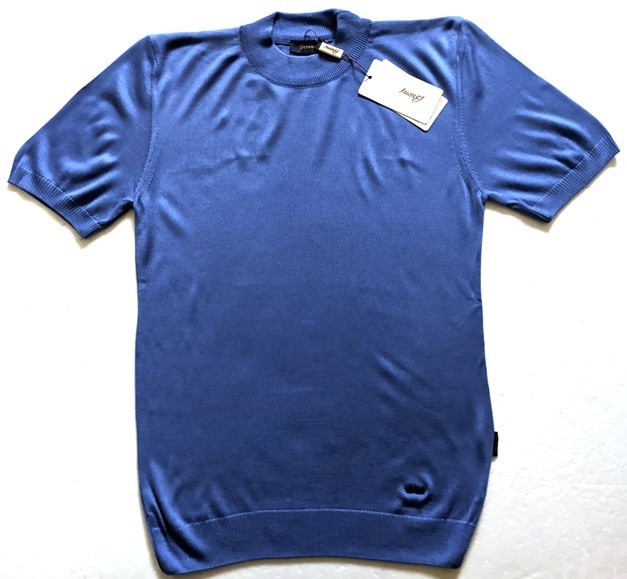 Brioni Mens Blue  Knit  Mock Neck Slim Fit T-Shirt Size  M