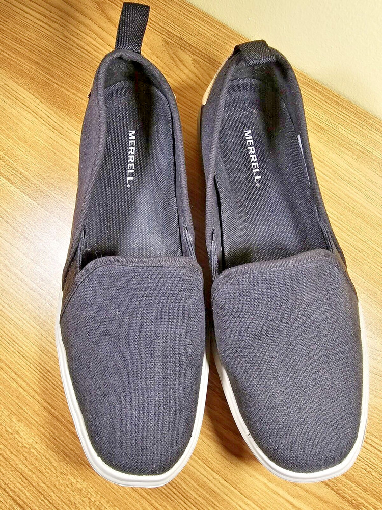 Merrell Slip On Select Cush Black/White Loafer Shoes Women's Size 6.5