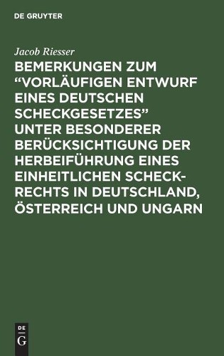Jacob Riesser Bemerkungen Zum 