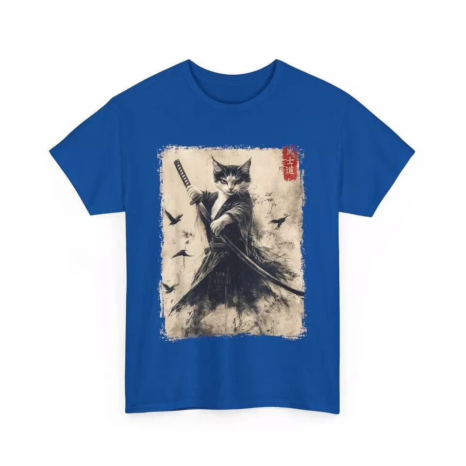Samurai graphic Tee Warrior vintage japanese Art Anime T-Shirt Hot free shipping