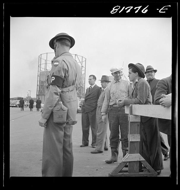 San Francisco California 1941 Army Sentry at Transport Dock after Pearl Harbor