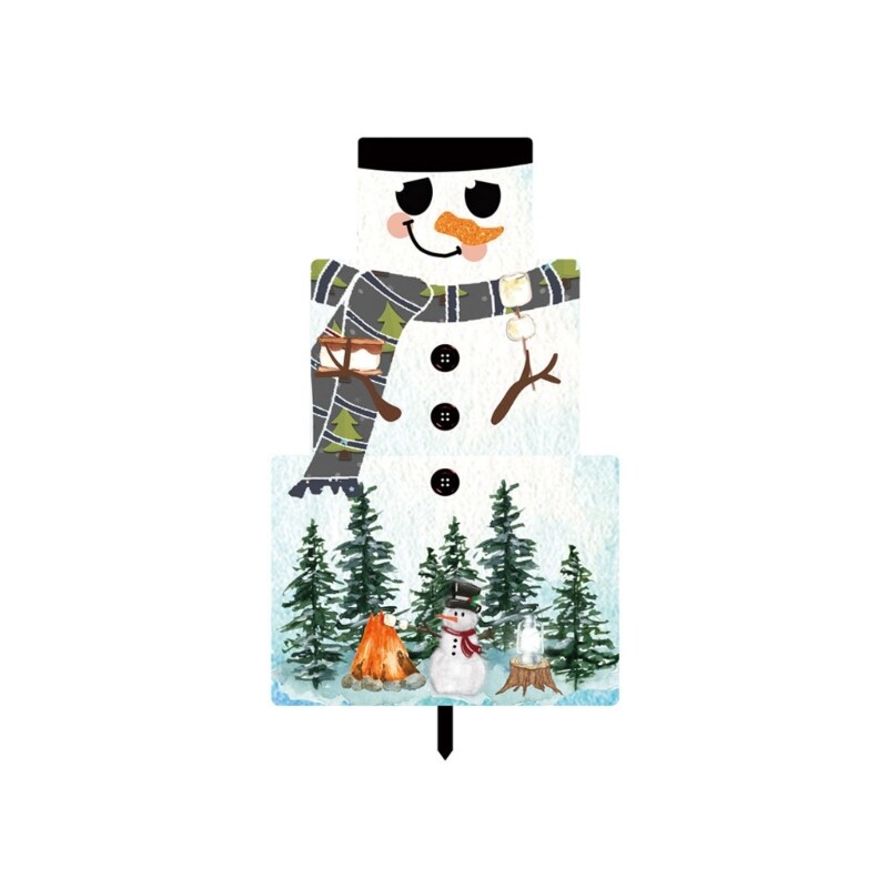 Snowman Yard Signs Christmas Yard Stakes Xmas Decoration for Garden Lawn Pathway