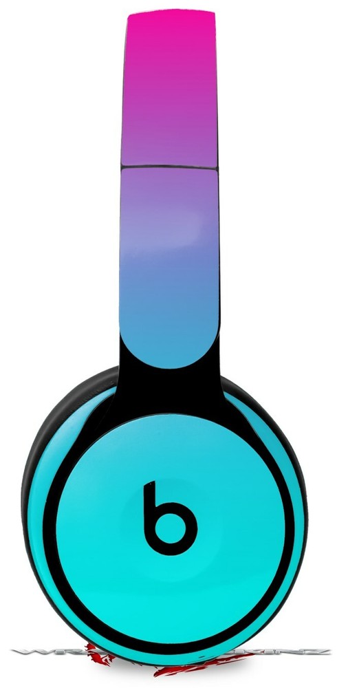 Skin for Beats Solo Pro Smooth Fades Neon Teal Hot Pink BEATS NOT INCLUDED