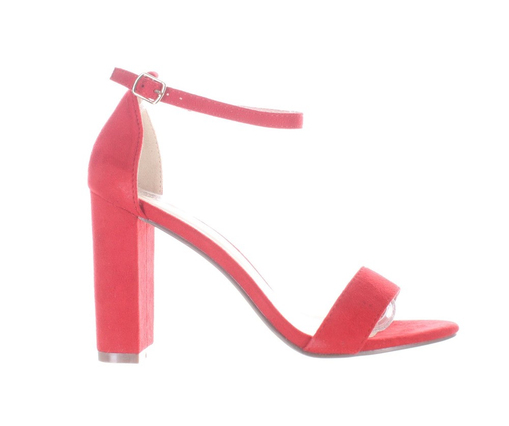 Yoki Women's Carrason-05 Red Ankle Strap Heels Size 6.5 Fashion Shoes 7661962