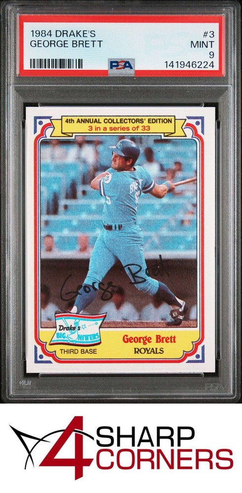 1984 Drake's #3 George Brett Royals Hof Psa 94SC breaks auction records weekly! Consign today!