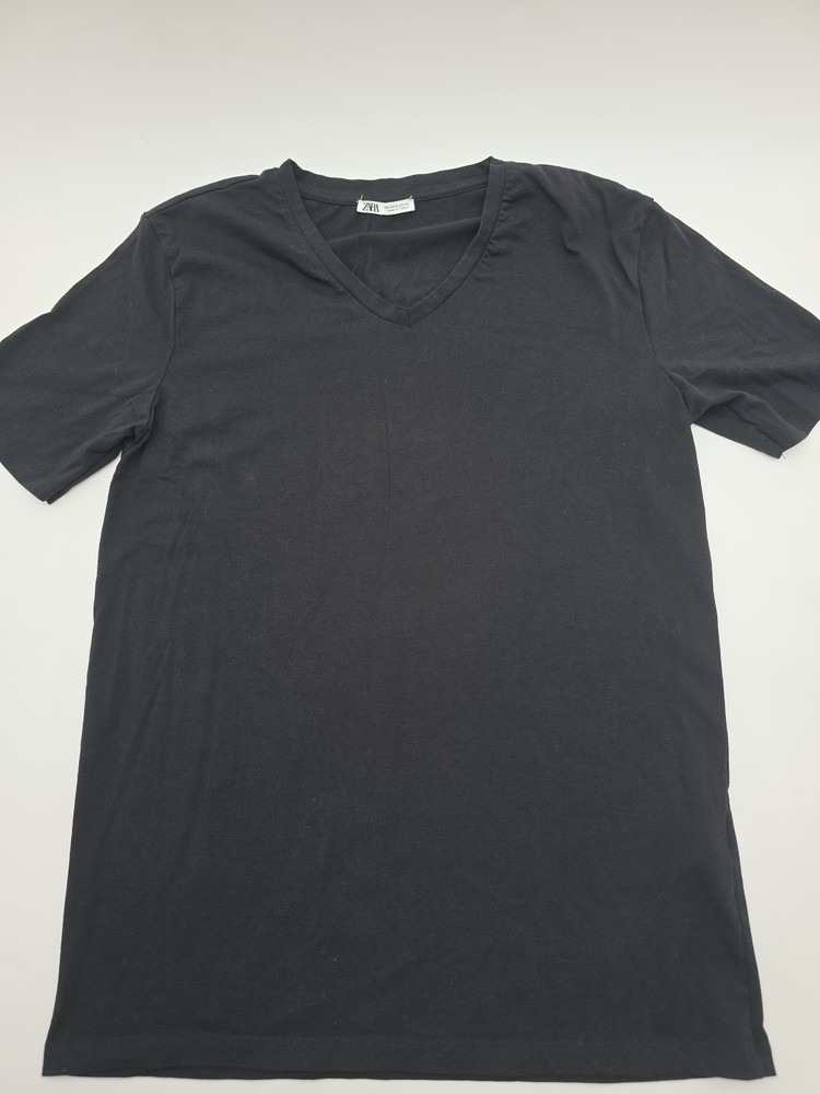 Zara T-Shirt Women XL Black Solid Made In Turkey. #43835