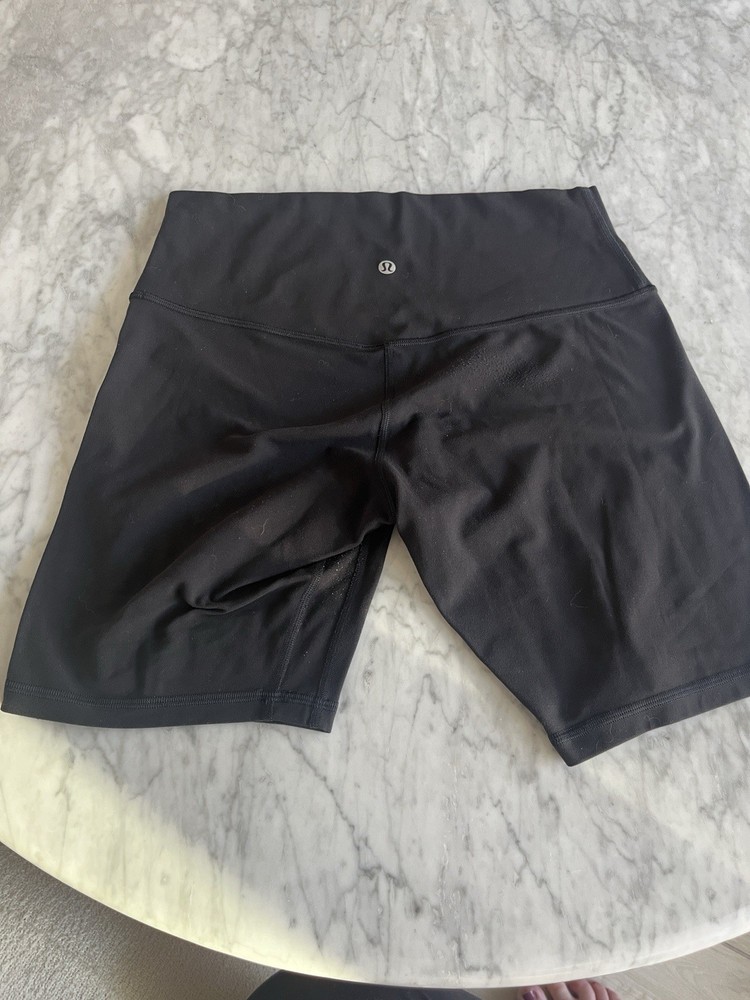 Lululemon Women's Black High-Waist Biker Shorts Stretch Compression Yoga