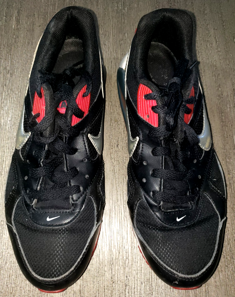 mens NIKE AIR MAX SNEAKERS SHOES size 8 black red white lace up clean footwear