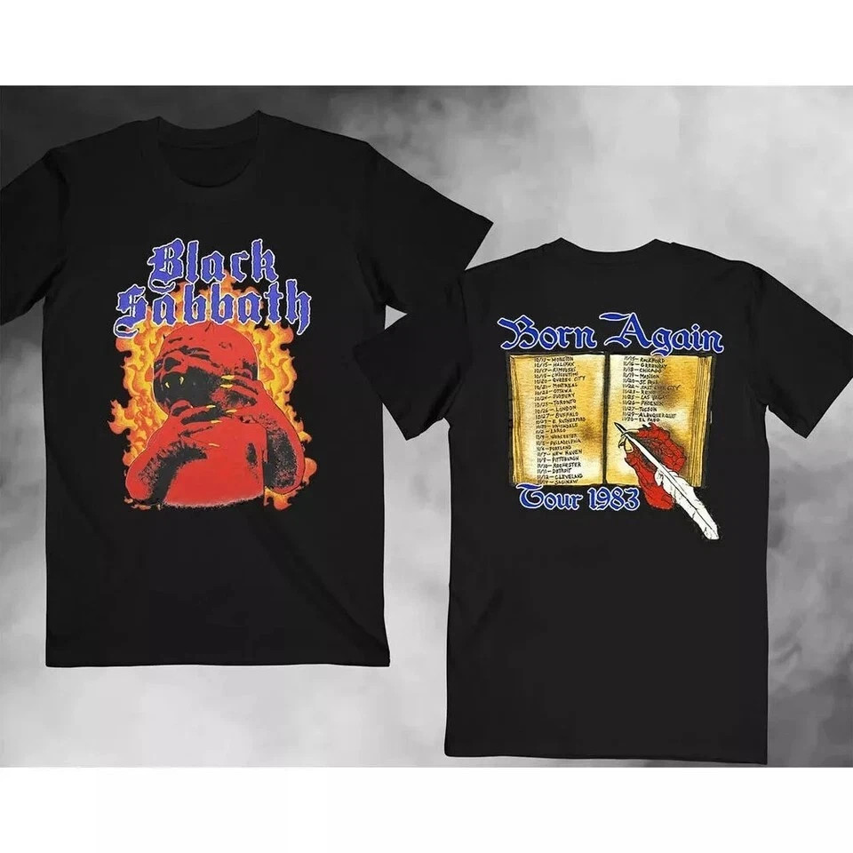 Black Sabbath 1983 Born Again Tour Shirt Black Sabbath Double Sided T-shirt