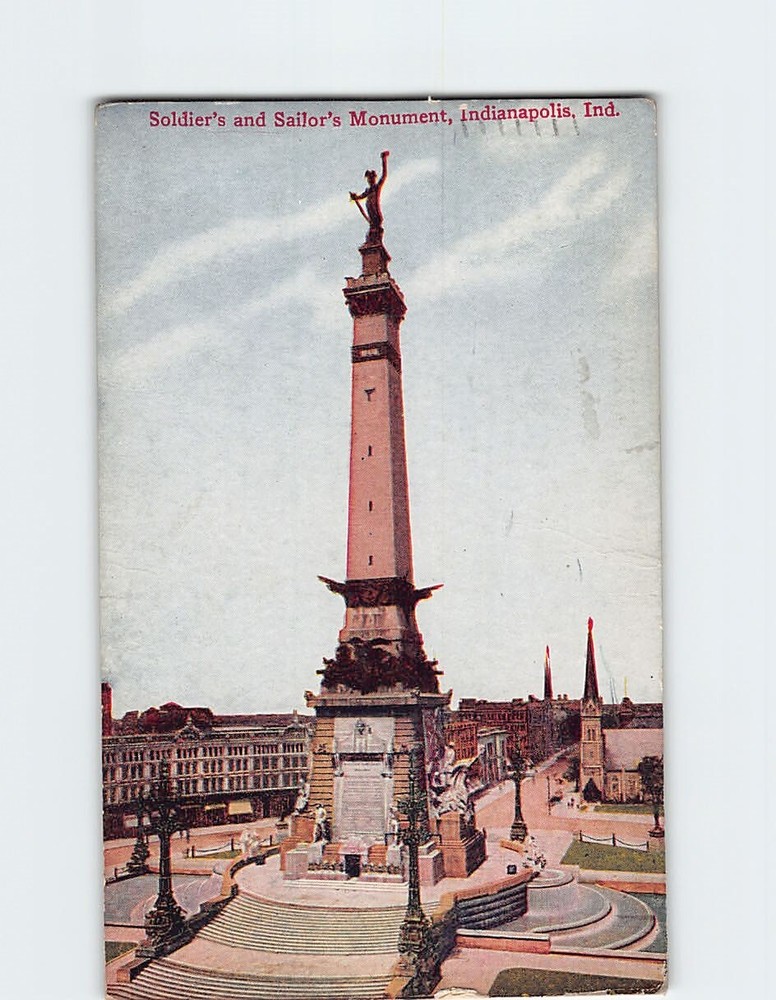 Postcard Soldier's & Sailor's Monument Indianapolis Indiana