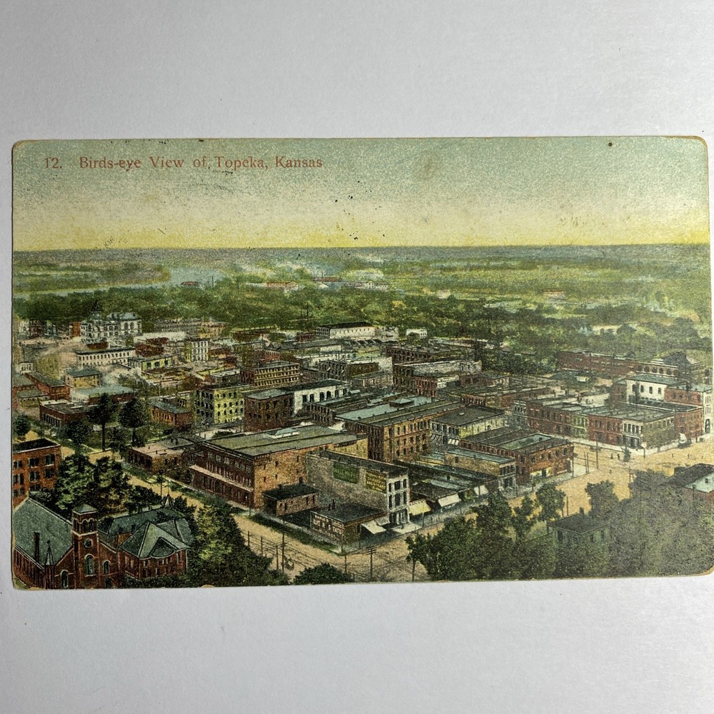 Postcard  Birds Eye View Of Topeka  Kansas Early 1900s