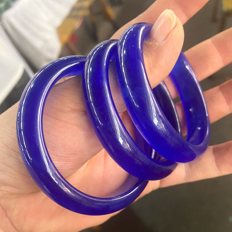 Blue 56-64MM Natural A Jade Blue jadeite Bangle Bracelet