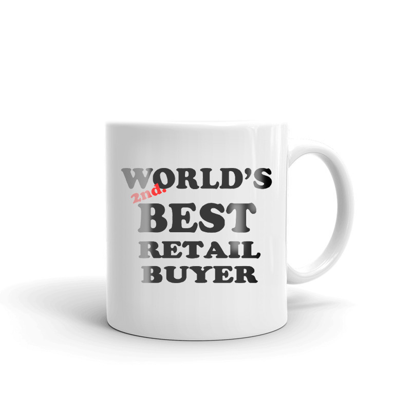 World's 2nd Best Retail Buyer Coffee Tea Ceramic Mug Office Work Cup Gift