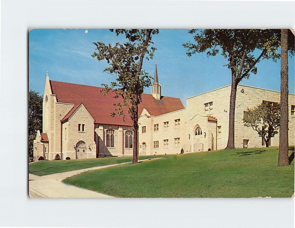 Postcard First Lutheran Church Manitowoc Wisconsin USA