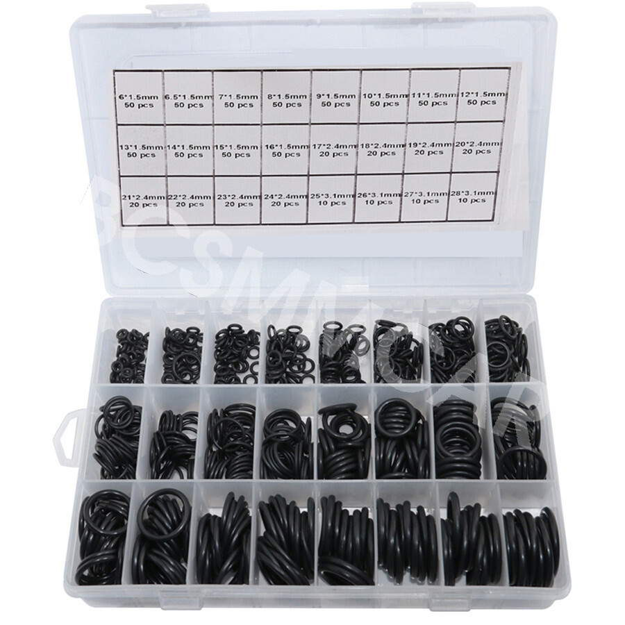 O Rings Kit 24 Sizes 800 Pcs Rubber O-Ring Seal Nitrile Washer Gasket Assortment