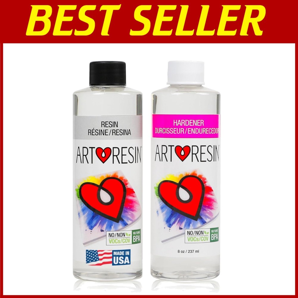 Self-Leveling Clear Epoxy Resin 16 oz for Art Crafts DIY
