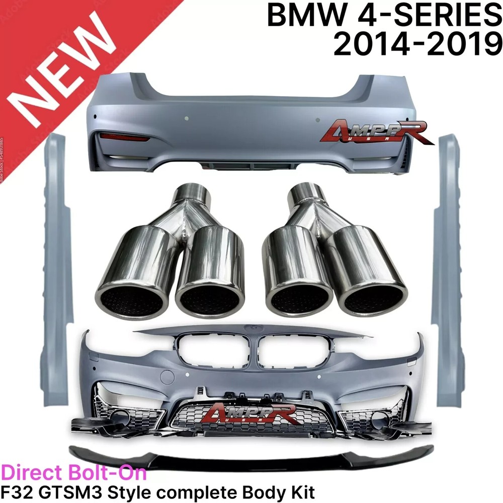 M4 Style Fit 2014-2020 BMW F32 F36 4 Series  Bodykit Front Rear Bumper Sideskirt