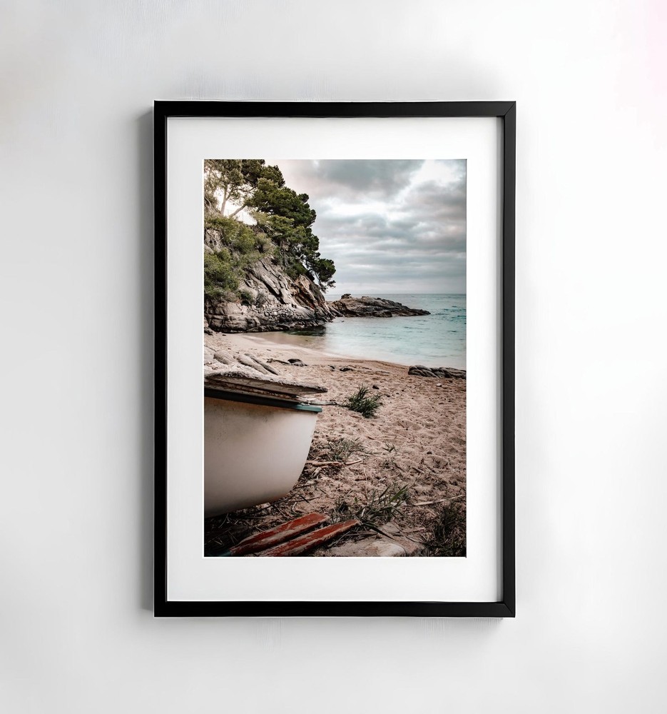 Sea Beach Coast Spain Photography Boat Wall Art Poster Print Beach Lover Decor