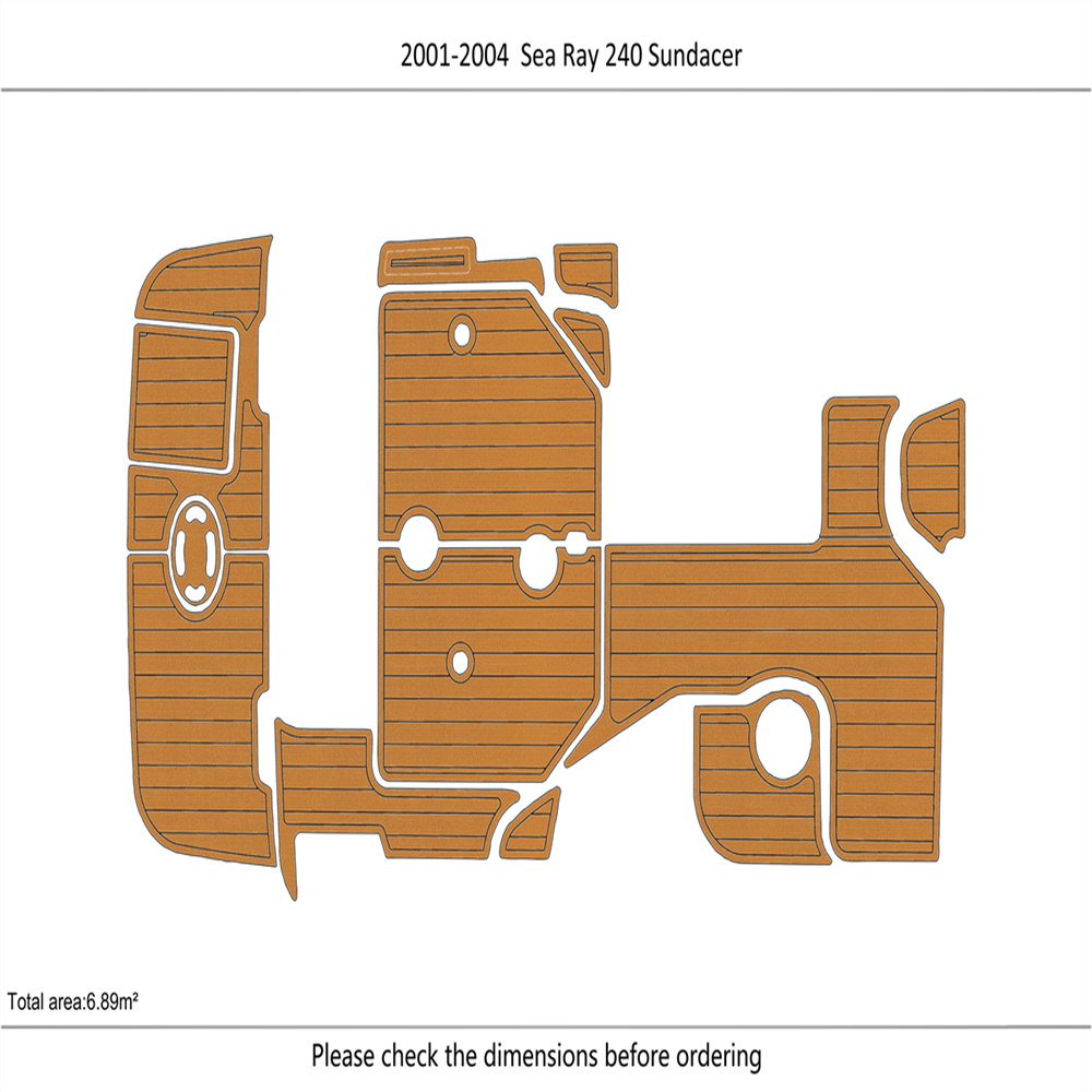 2001 Sea Ray 240 Sundancer Swim Platform Cockpit Pad Boat EVA Teak Floor Mat