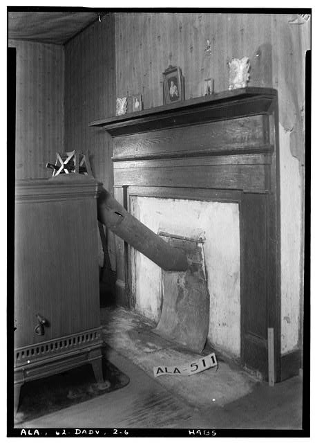 Photo:Dadeville Alabama United States Hotel Mantel Front Room 1935 HABS