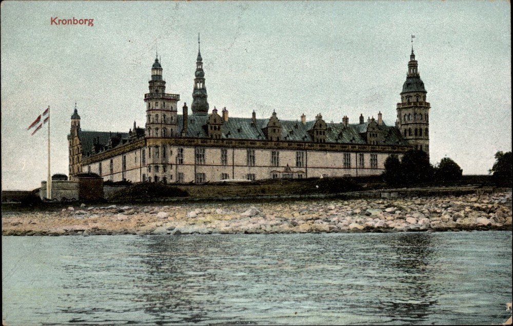 Kronborg Castle Elsinore Denmark vintage postcard s131