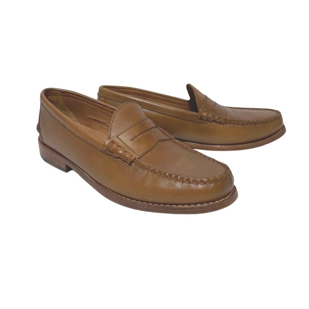 Johnston & Murphy Men’s Halstead Leather Slip On Penny Loafer Size 9 Tan