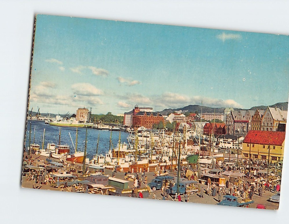 Postcard The Fish Market Bergen Norway