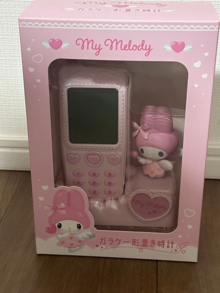 Sanrio My Melody Flip Phone Shape Desk Clock Angel Edition Japan Official Pink