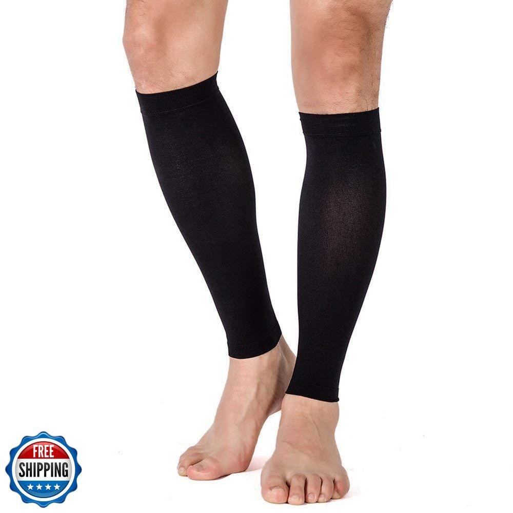 TOFLY Calf Compression Sleeves for Men & Women – 1 Pair Footless Support