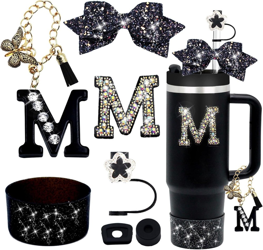 7Pcs Stanley Cup 40 30oz Insulated Sleeve Travel Accessories Set with Butterfly Design