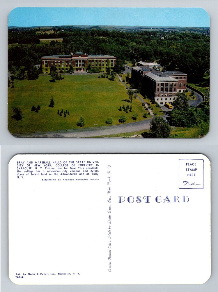 Syracuse, NY-New York, Bray Marshall Halls College Forestry Vintage Postcard