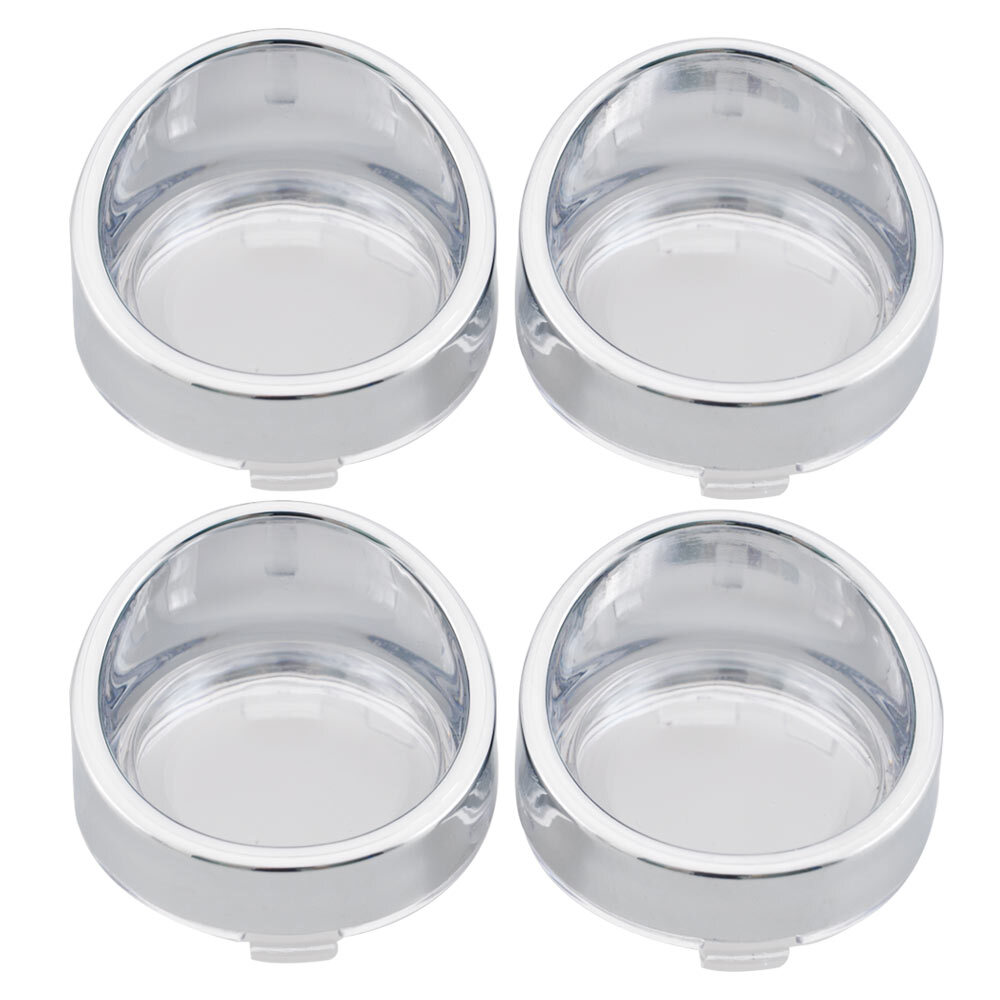 4x Clear Turn Signal Light Lens Cover w/Bezel Visor For Harley Sportster Softail