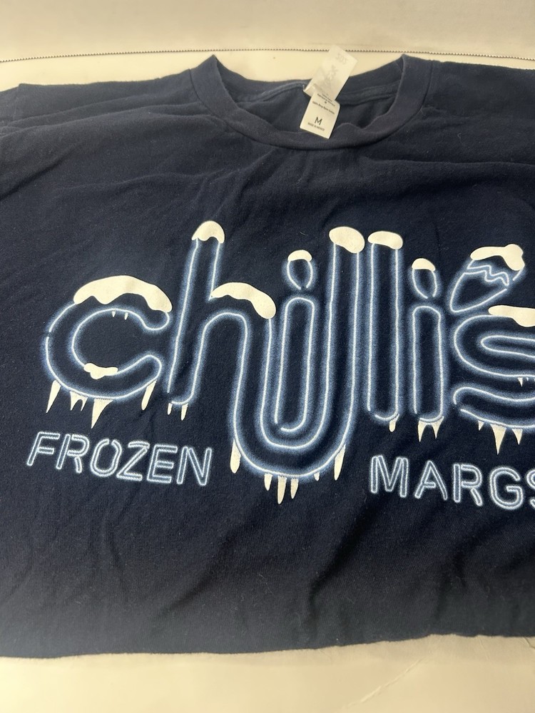 Frozen Margaritas Graphic Print Navy Blue Cotton Men's Short Sleeve T-Shirt M