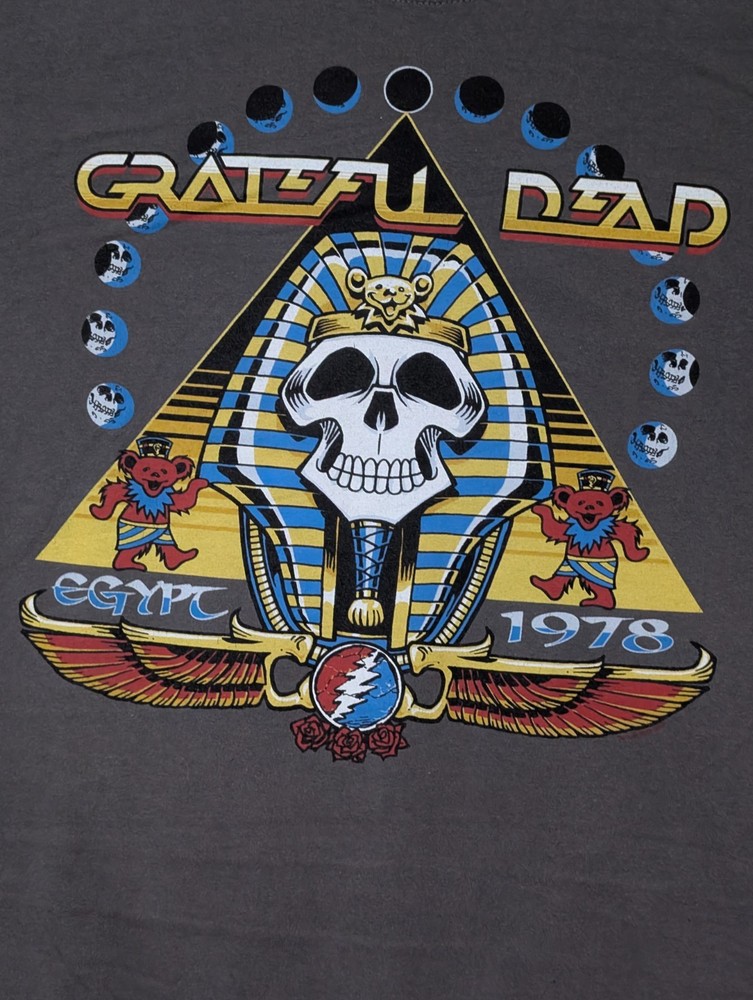 Liquid Blue Mens T-shirt Gray Grateful Dead Egypt 1987 Tour 2XL #6470