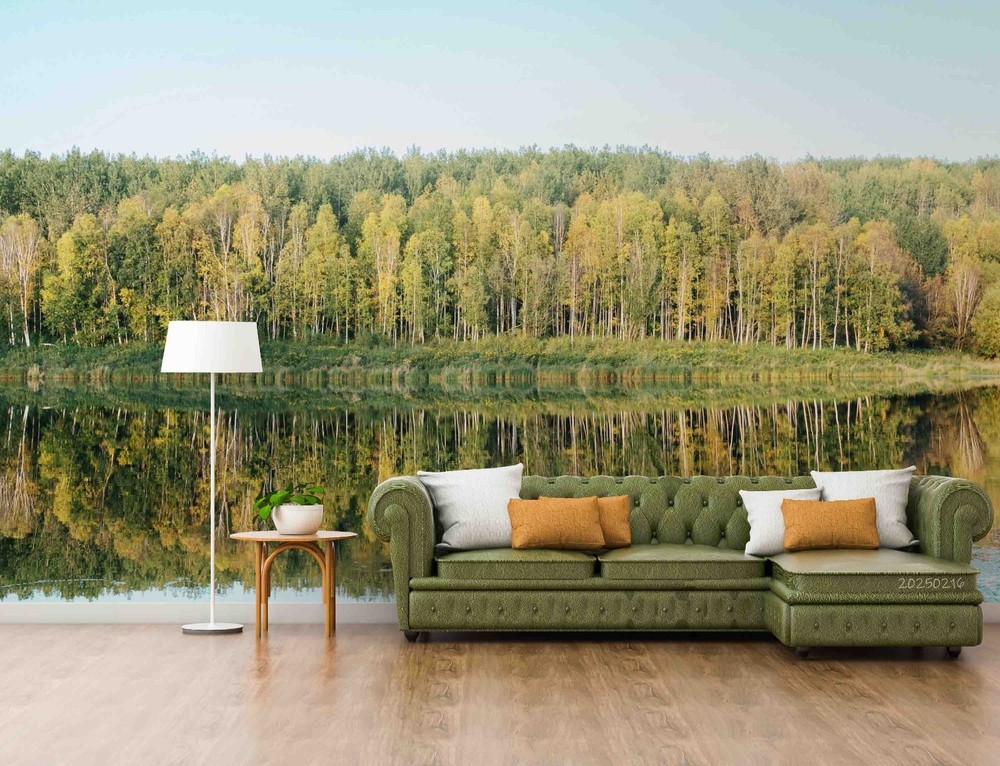 3D Forest River Autumn Landscape Wall Murals Wallpaper Murals Wall Sticker