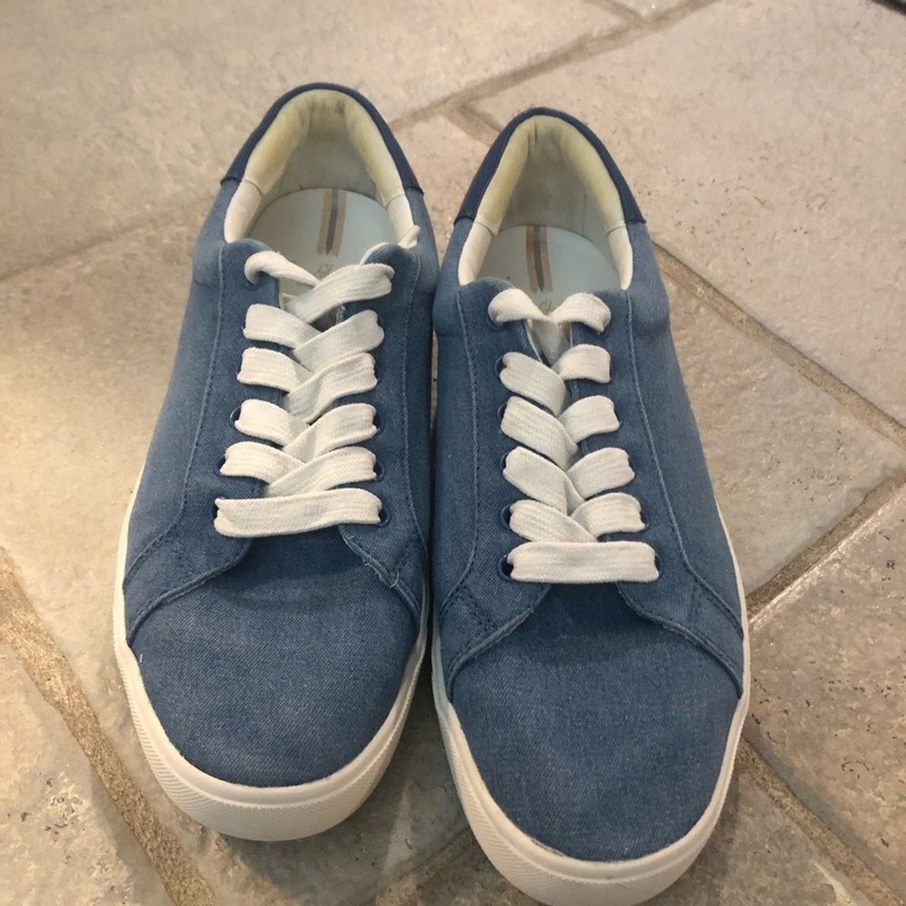 Sam Edelman Women's Ethyl Lace Up Sneaker Washed Indigo Size 9
