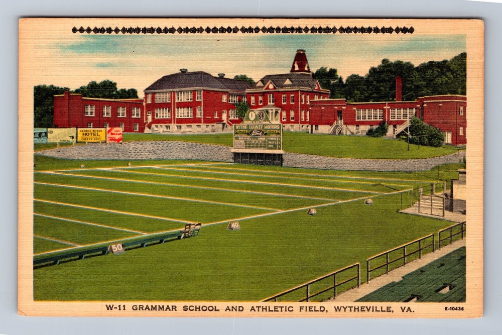 Wytheville VA-Virginia Grammar School And Athletic Field Vintage Postcard
